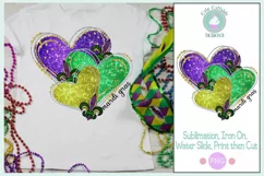 Mardi Gras hearts png Mardi Gras PNG sublimation design Product Image 1