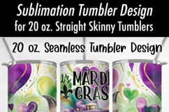 Mardi Gras Highland Cow 20 oz Seamless Tumbler Wrap Design Product Image 4