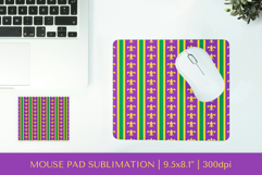 Mardi Gras mouse pad sublimation. Carnival design 002 Product Image 1
