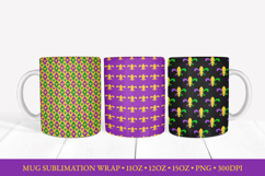 Mardi Gras Mug Sublimation Design. Carnival Mug Wrap PNG 014 Product Image 1