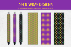 Mardi Gras Pen Wrap Sublimation. Carnival Pen Wrap Set 02 Product Image 1