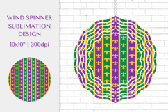 Mardi Gras Spinner Sublimation. Wind Spinner Design PNG 10 Product Image 1