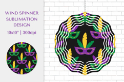 Mardi Gras Spinner Sublimation. Wind Spinner Design PNG 12 Product Image 1