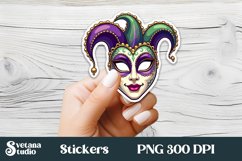 Mardi Gras mask stickers PNG | Mardi Gras sticker printable Product Image 1