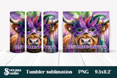 Cute cow tumbler sublimation | Mardi Gras tumbler wrap Product Image 1