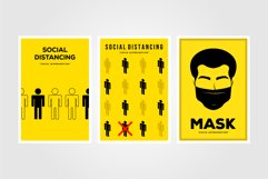 set of social distancing viruses prevention minimalist Product Image 1