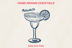 Hand Drawn Cocktail Line Art SVG | Vintage Drink PNG Product Image 1