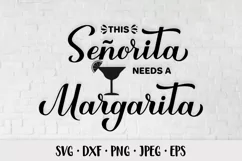 Senorita needs a margarita SVG. Funny alcohol quote Product Image 1