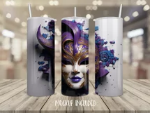 3D Tumbler Sublimation Mari Gras Bundle, 20 oz tumbler wrap, Mari Gras Png 