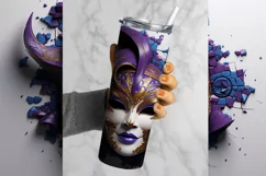 3D Tumbler Sublimation Mari Gras Bundle, 20 oz tumbler wrap, Mari Gras Png 