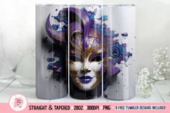 3D Tumbler Sublimation Mari Gras Bundle, 20 oz tumbler wrap, Mari Gras Png 