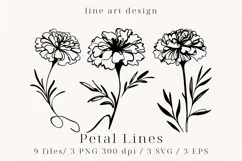 Minimalist Floral Line Art Clipart SVG | PNG | EPS Product Image 1