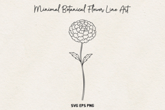 Minimal Botanical Flower SVG, Thin Line Floral Outline, PNG. Product Image 1