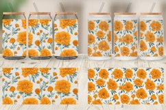 Marigold Flower Pattern Glass Can Wraps Product Image 3