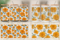 Marigold Flower Pattern Glass Can Wraps Product Image 4