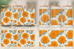 Marigold Flower Pattern Glass Can Wraps Product Image 5