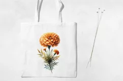 Birth Month Flowers Clipart, October Marigold PNG. Product Image 3