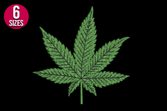 Marijuana Leaf Machine Embroidery Design - 6 Sizes Product Image 2