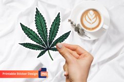 Marijuana Leaf Sticker, Leaf Sticker, Green Leaf Sticker Product Image 1