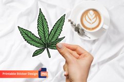 Marijuana Leaf Sticker, Leaf Sticker, Green Leaf Sticker Product Image 1