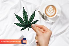 Marijuana Leaf Sticker, Leaf Sticker, Green Leaf Sticker Product Image 1