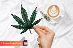 Marijuana Leaf Sticker, Leaf Sticker, Green Leaf Sticker Product Image 1
