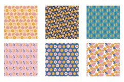 Marine Florals Digital Paper, Marine Florals Vector Patterns Product Image 3