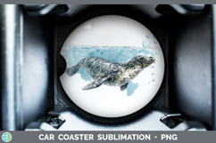 GorgeousMarine Mammal Sketch Car Coaster design.