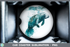 GorgeousMarine Mammal Sketch Car Coaster design.