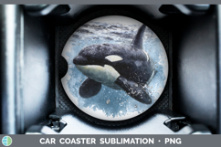 GorgeousMarine Mammal Sketch Car Coaster design.