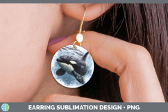 GorgeousMarine Mammal Sketch Round Earrings design.