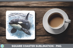 GorgeousMarine Mammal Sketch Square Coaster design.