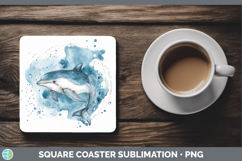 GorgeousMarine Mammal Sketch Square Coaster design.