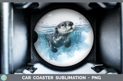 GorgeousMarine Mammal Sketch Car Coaster design.