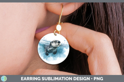 GorgeousMarine Mammal Sketch Round Earrings design.