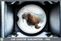 GorgeousMarine Mammal Sketch Car Coaster design.