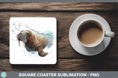 GorgeousMarine Mammal Sketch Square Coaster design.