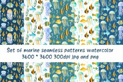 marine patterns watercolor