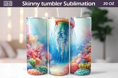 Watercolor JellyfishTumbler Wrap | Sea Animal Tumbler Sublim Product Image 1