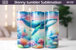 Watercolor Whale Tumbler Wrap | Sea Animal Tumbler Product Image 1