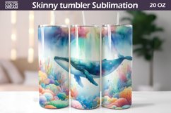 Watercolor Whale Tumbler Wrap | Sea Animal Tumbler Product Image 1