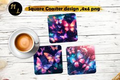 Butterflies Coaster design,Butterflies Square Coaster png Product Image 1