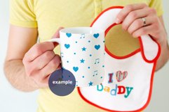 Dad, Husband, Man holding mug &amp; baby bib, mug mock up 390 Product Image 3