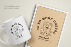 Retro Coffee Mascot T-Shirt Design Product Image 3