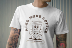 Retro Coffee Mascot T-Shirt Design Product Image 4