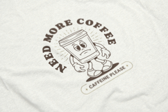 Retro Coffee Mascot T-Shirt Design Product Image 5