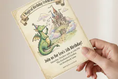 Dragon Birthday Invitation Template, Magical Castle Product Image 3