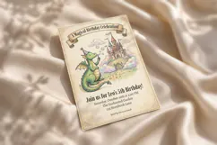 Dragon Birthday Invitation Template, Magical Castle Product Image 4