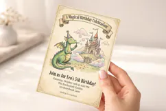Dragon Birthday Invitation Template, Magical Castle Product Image 5