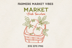Fresh Tomatoes Basket SVG Farmers Market Vegetable PNG Product Image 1